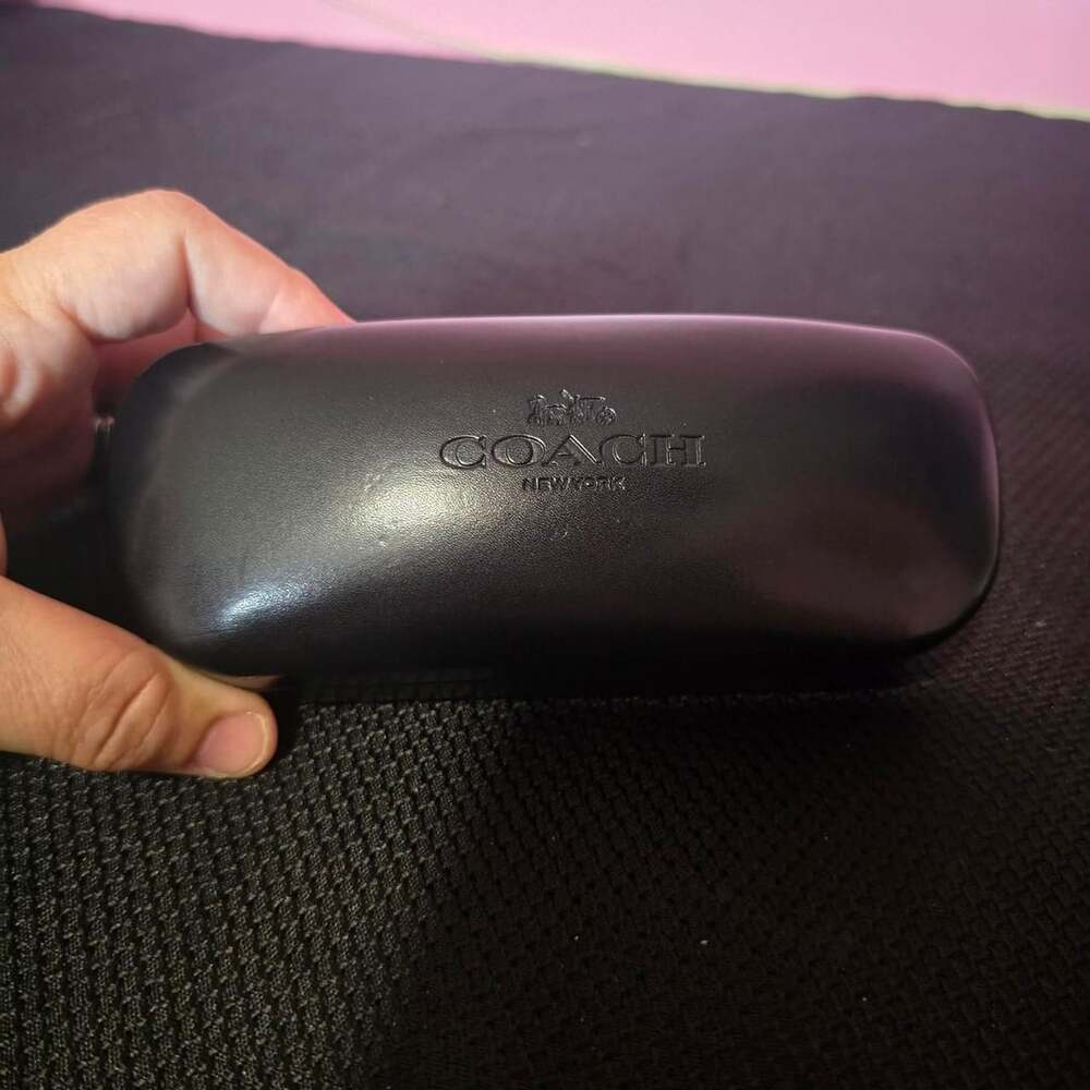 Coach Black Hard Shell Glasses Case New York Logo